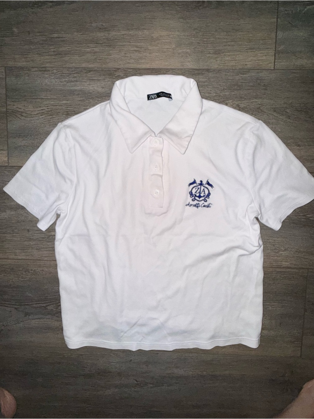 Zara White Polo Shirt with Collar